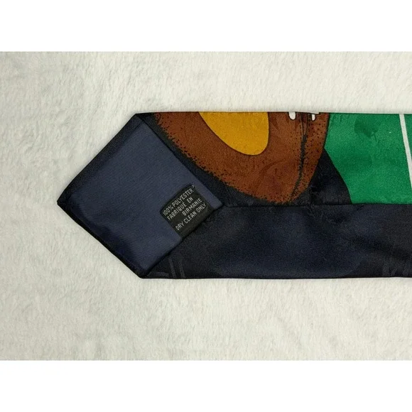 Vintage Tazmanian Devil Tie 1995 Warner Brothers Looney Toons Football Navy - Picture 4 of 6